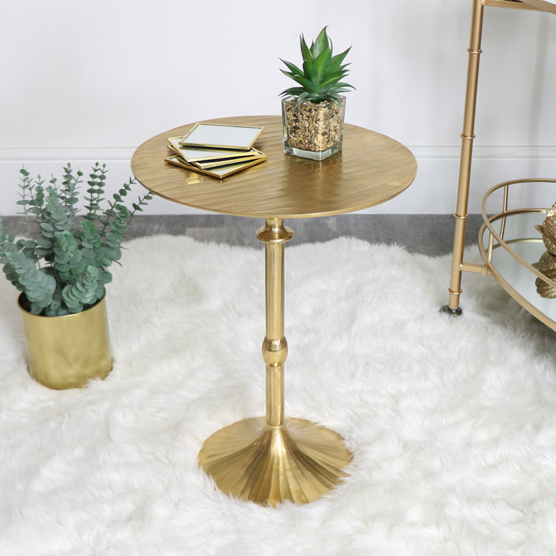 Round Gold Side Table Round Gold Side Table