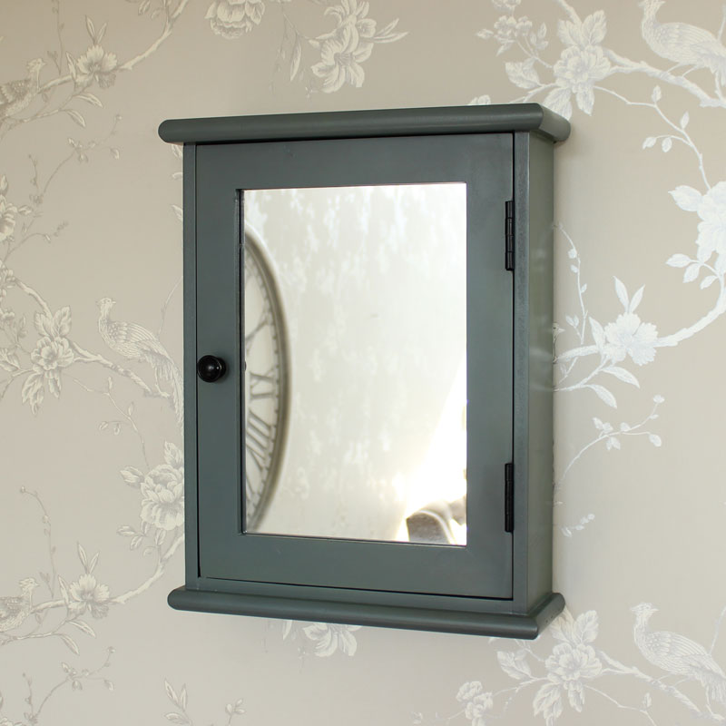 Boudoir Grey Range Mirrored Wall Cabinet Flora Furniture