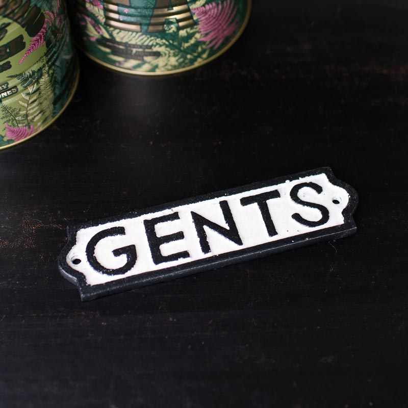 Black & White Metal Gents Plaque Black & White Metal Gents Plaque