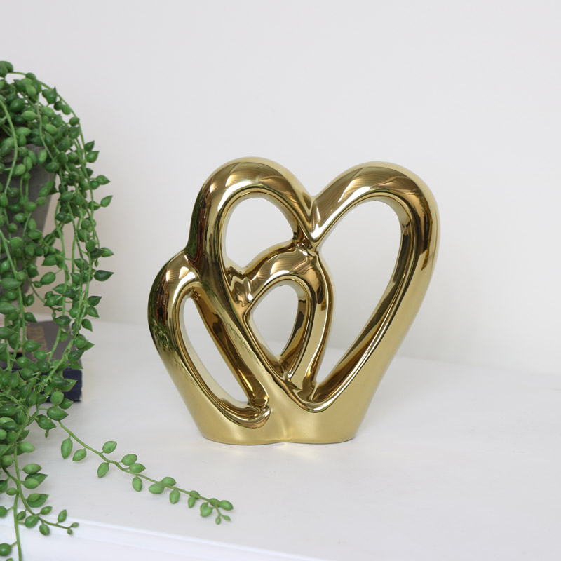 Gold Double Heart Ornament Gold Double Heart Ornament