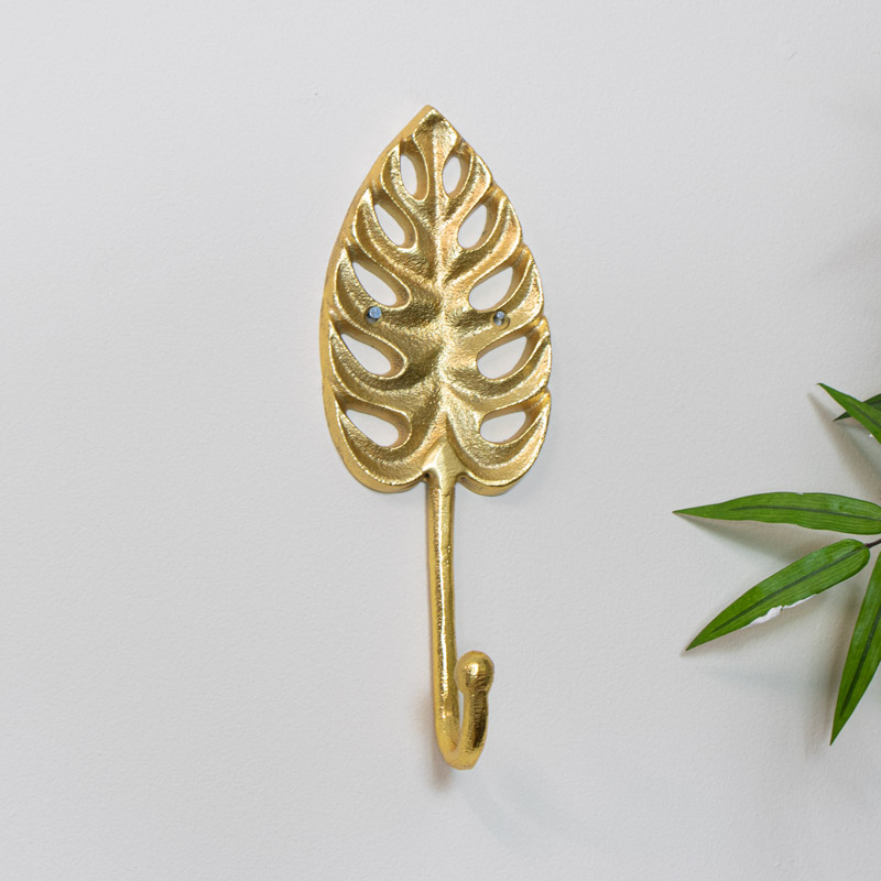 Monstera Leaf Wall Hook Gold