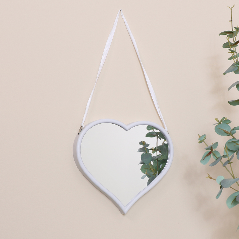 Small White Heart Mirror Small White Heart Mirror