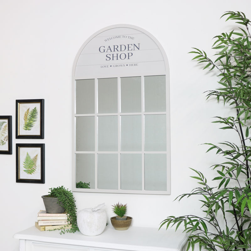 Grey Arched Window Mirror Grey Arched Window Mirror