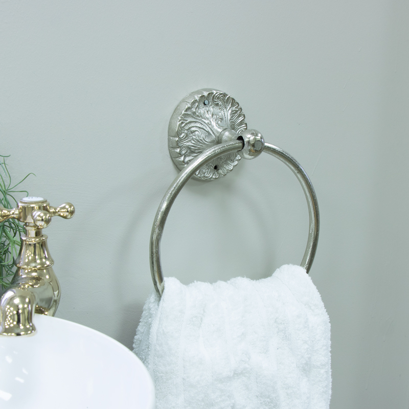 Luxe Silver Ring Towel Holder