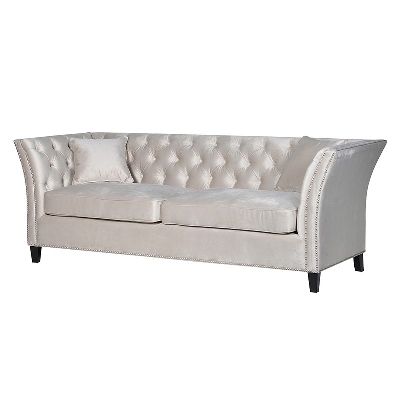 Large Cream 3 Seater Button Back Sofa Large Cream 3 Seater Button Back Sofa