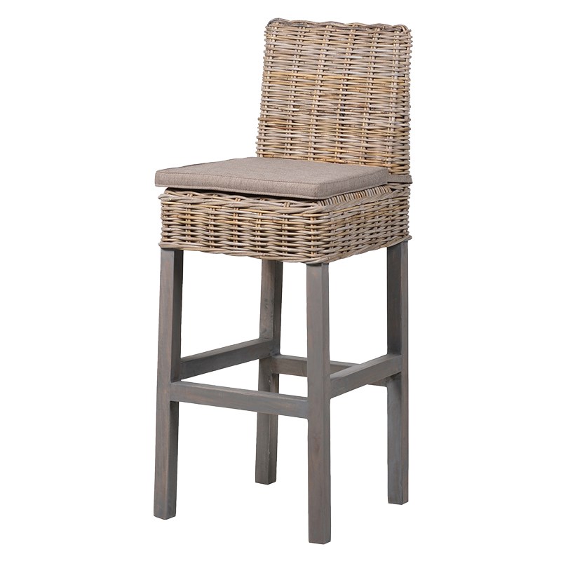 Rattan Padded Tall Bar Stool Flora Furniture Hover