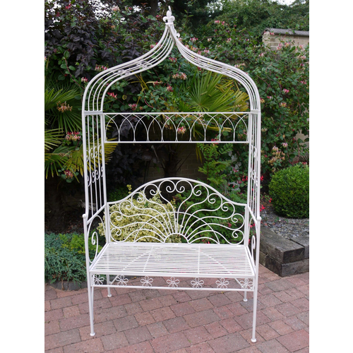 White Pergola Garden Bench White Pergola Garden Bench