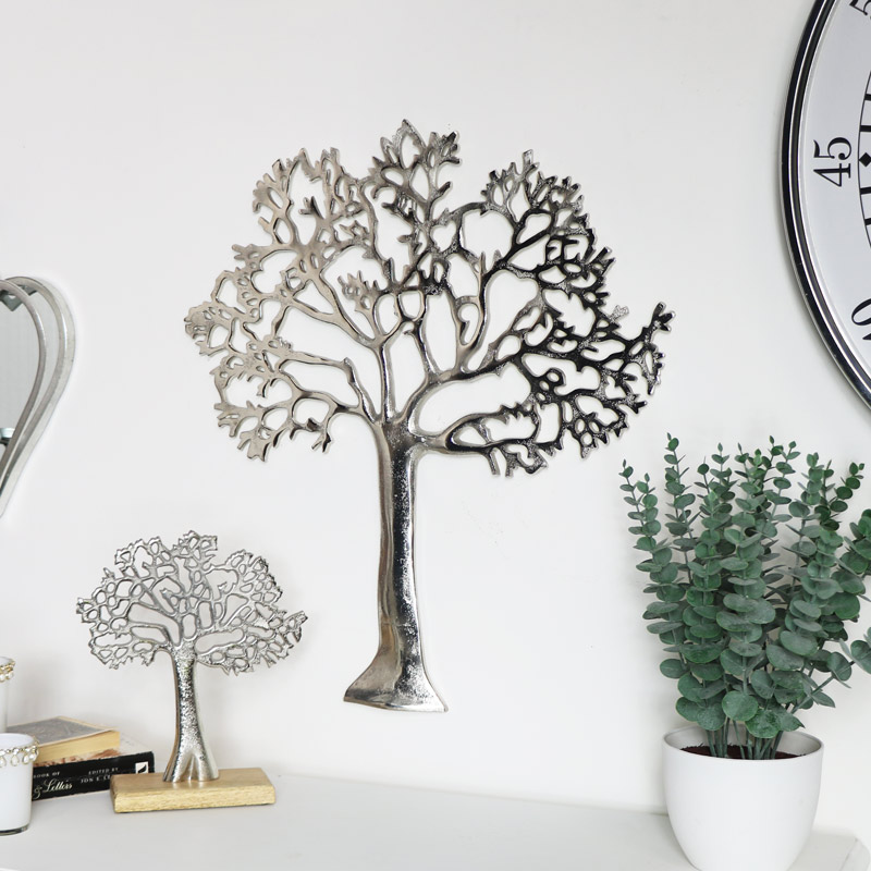 Silver Metal Tree Of Life Wall Plaque Silver Metal Tree Of Life Wall Plaque