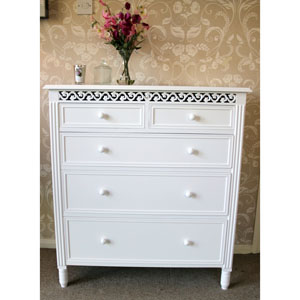 Blanche Range - White 2 Over 3 Chest of Drawers