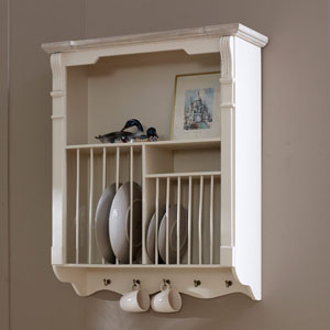 Lyon Range - Cream Wall Mounted Plate Rack