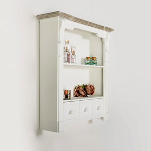 White Wall Shelf Unit with Drawers - Daventry White Range