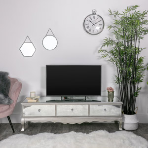 Large Mirrored Storage Ottoman - Tiffany Range