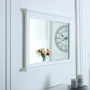 White Wall Mirror - Newbury White Range 100cm x 60cm