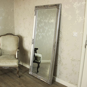 Large Ornate Silver Wall/Floor Mirror 176cm x 76cm