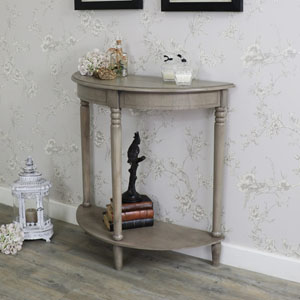 Wooden Half Moon Console Table - Hornsea Range