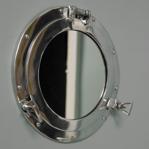 Silver Metal Porthole Mirror