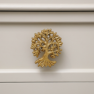 Antique Gold Oak Tree Drawer Knob