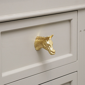 Shiny Gold Horse Drawer Knob