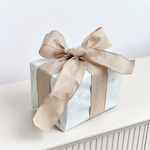 Natural Linen Hessian Look Wired Ribbon 2.7m Natural Linen Hessian Look Wired Ribbon 2.7m