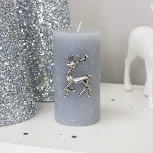 Silver Stag Candle Pin