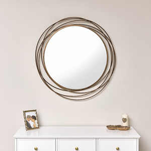 Large Antique Gold Swirl Wall Mirror - 88cm x 85cm