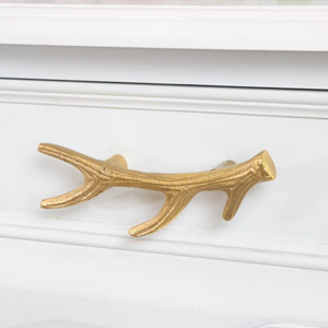 Gold Antler Drawer Knob