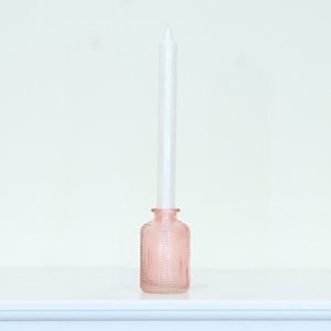 Small Rose Pink Glass Bottle Vase