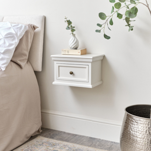 Ivory Wall Mounted Bedside Table - Daventry Ivory Range