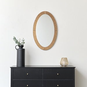 Antique Gold Glass Oval Wall Mirror - 79cm x 50cm