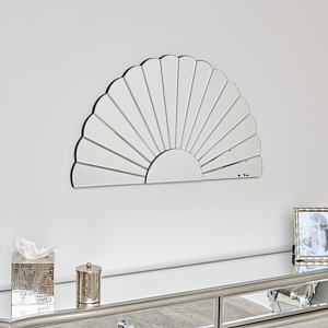 Frameless Arched Art Deco Wall Mirror 88cm x 45cm
