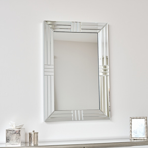 Large Frameless Bevelled Rectangular Wall Mirror 60cm x 90cm