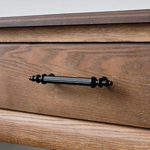 Small Black Ribbed Metal Bar Pull Handle 15cm