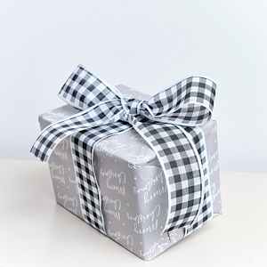 Large Black & White Checked Ribbon Garland - 270cm Large Black & White Checked Ribbon Garland - 270cm