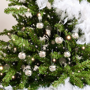 Set of 8 Silver Hanging Bell Christmas Decorations - 4cm Set of 8 Silver Hanging Bell Christmas Decorations - 4cm