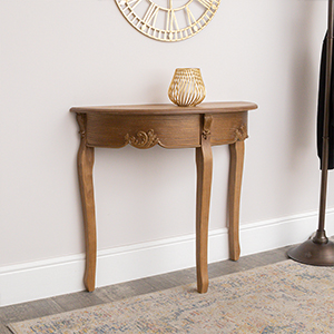Wooden Half Moon Console Table - Pays Du Bois Range