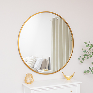 Extra Large Round Gold Wall Mirror 120cm x 120cm