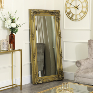 Large Ornate Gold Wall / Leaner Mirror 78cm x 58cm