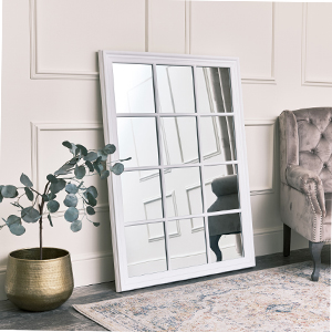 Matte White Paned Mirror 130cm x 95cm