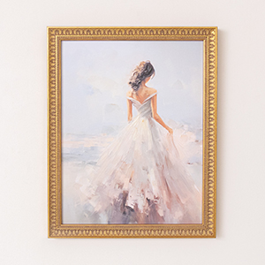 Large Vintage Princess Gold Framed Wall Print - 40cm x 50cm
