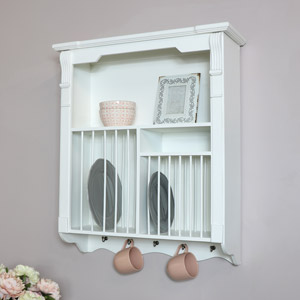 White Wall Mounted Plate Rack