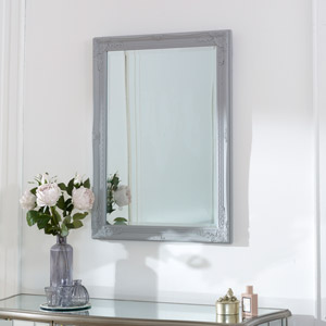 Vintage Ornate Grey Wall Mirror 62cm x 82cm
