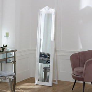 White Full Length Freestanding Cheval Mirror 44cm x 180cm