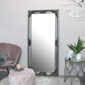 Large Silver Ornate Wall Mirror