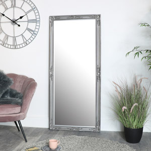 Large Silver Ornate Mirror 73cm X 163cm 