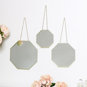 Set of 3 Gold Mirrors