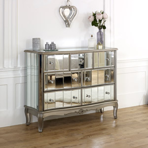 Large Mirrored Chest of Drawers - Tiffany Range