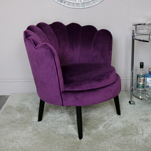 Purple Velvet Accent Chair