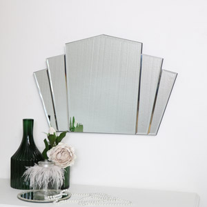 Art Deco Fan Frameless Wall Mirror 40cm x 60cm