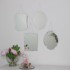 Set of 4 Frameless Wall Mirrors