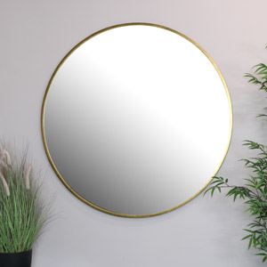 Extra Large Round Gold Wall Mirror 120cm x 120cm